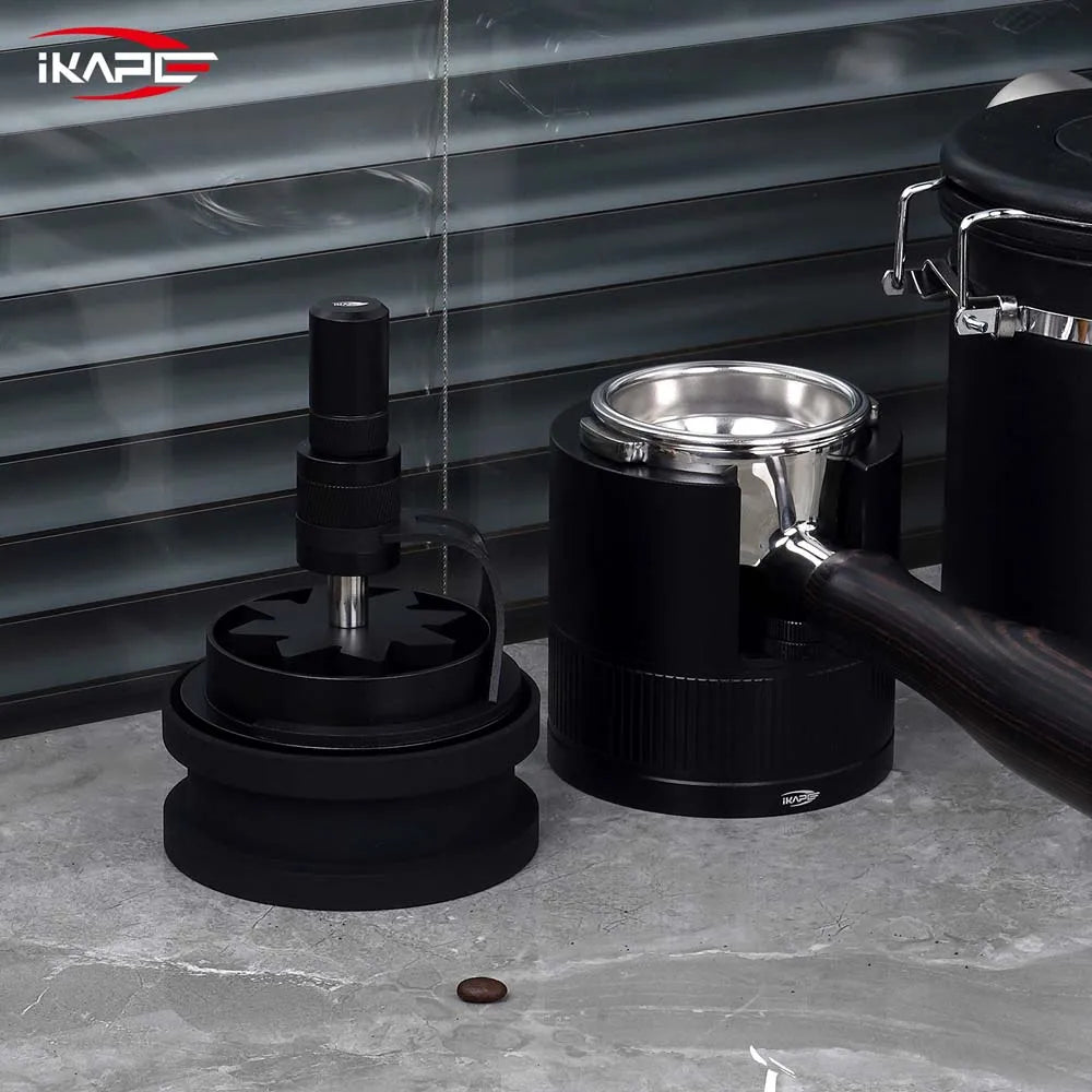 IKAPE Wdt Tool Espresso Rotary 51MM 51MM 58MM,Espresso Coffee Stirrer With Dosing Funnel&Stand Coffee Maker Accessories