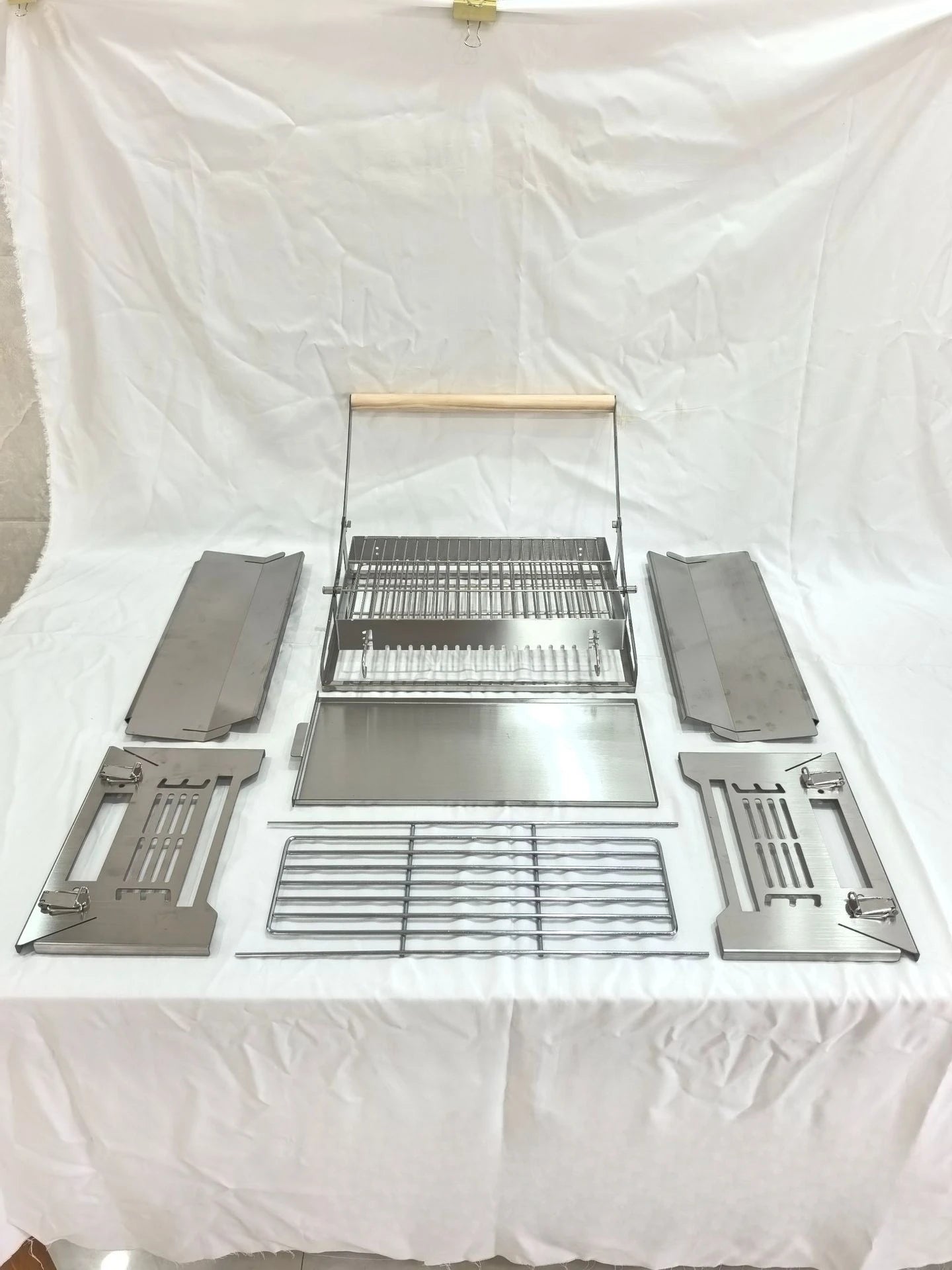 Portable Charcoal BBQ Grill Detachable Flip Outdoor Rotating Barbecue Rack