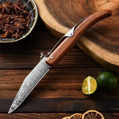 1PC Boning knife with sharp curved blade for gift box Kitchen High hardness forging Damascus texture knife Sharp fruit knife