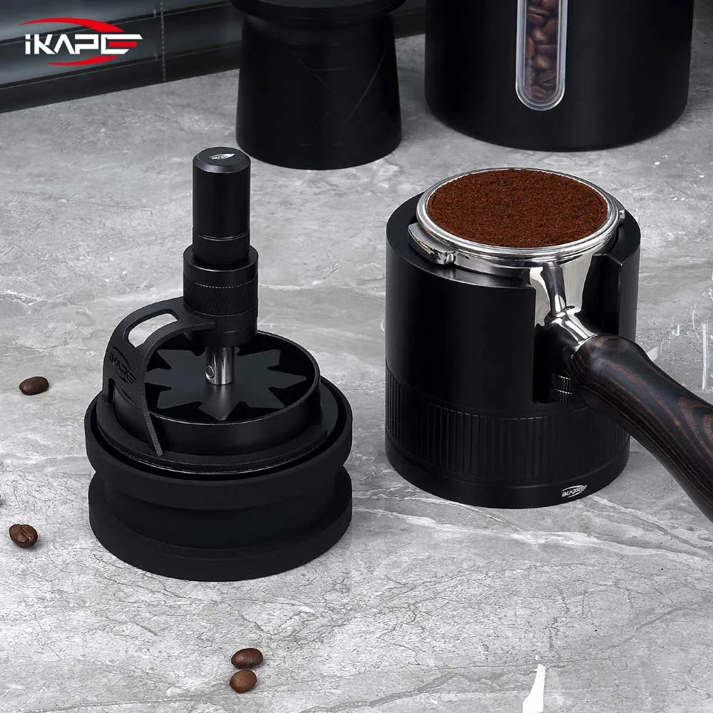 IKAPE Wdt Tool Espresso Rotary 51MM 51MM 58MM,Espresso Coffee Stirrer With Dosing Funnel&Stand Coffee Maker Accessories