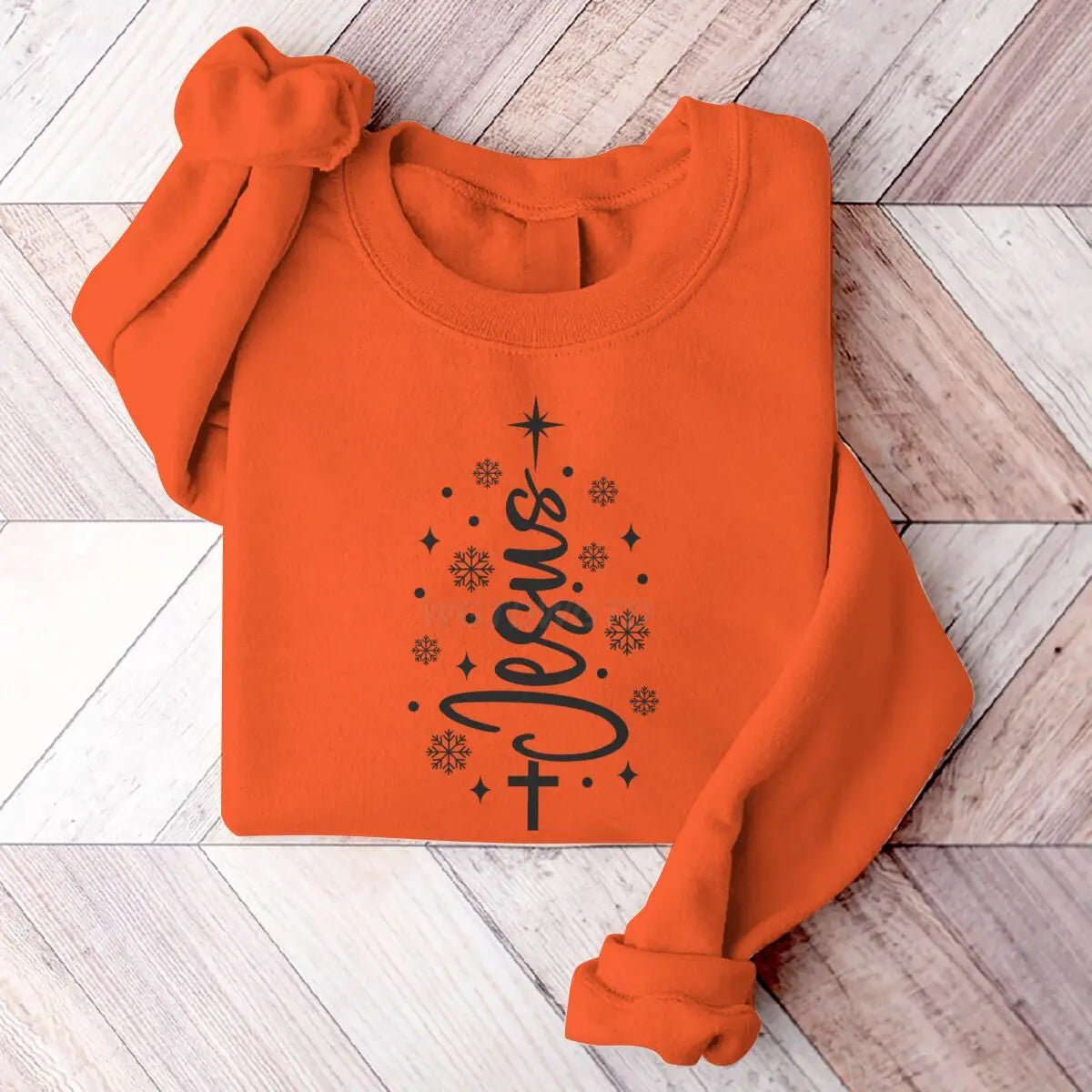 Jesus Christmas Tree Men Women Sweatshirt Christian Christmas Cross Graphic Men's Women's Sweater Festive Holiday Casual Sweater