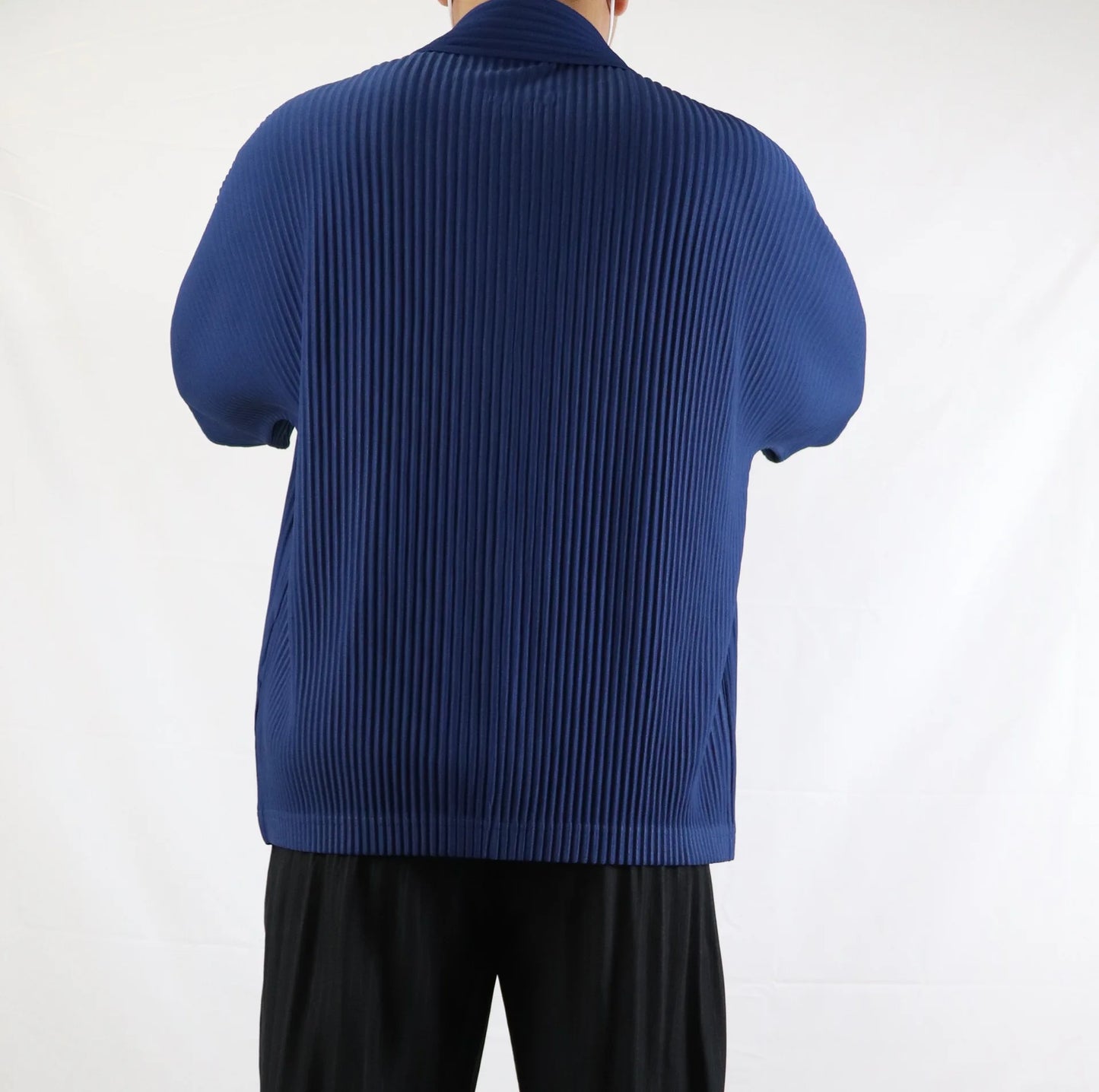Pleats Pleated Original Short-sleeved Shirt Men's Short-sleeved Blouse 2024 Spring And Summer Loose Casual Jacket Solid Color