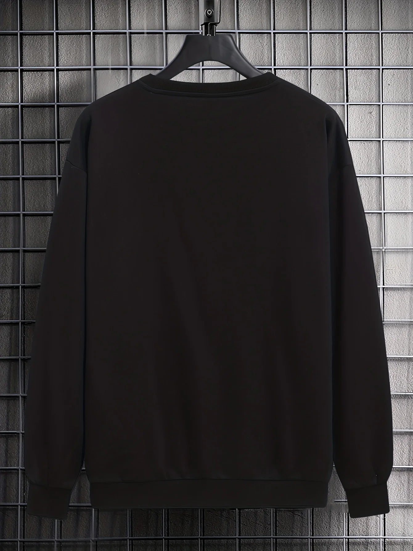 Men's autumn and winter fashionable casual loose plus rose pattern printed fleece pullover round neck long sleeved sweatshirt