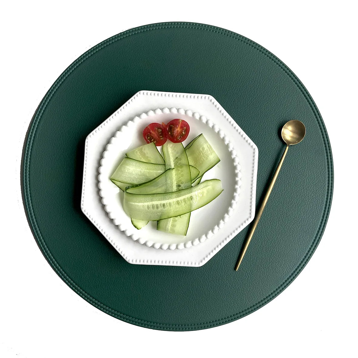 1/2/6PCS Black Round Placemats Set Luxury Shaped Fuax Leather PU Coffe Table Mat Cafe Pad Christmas Decor Kitchen Accessories