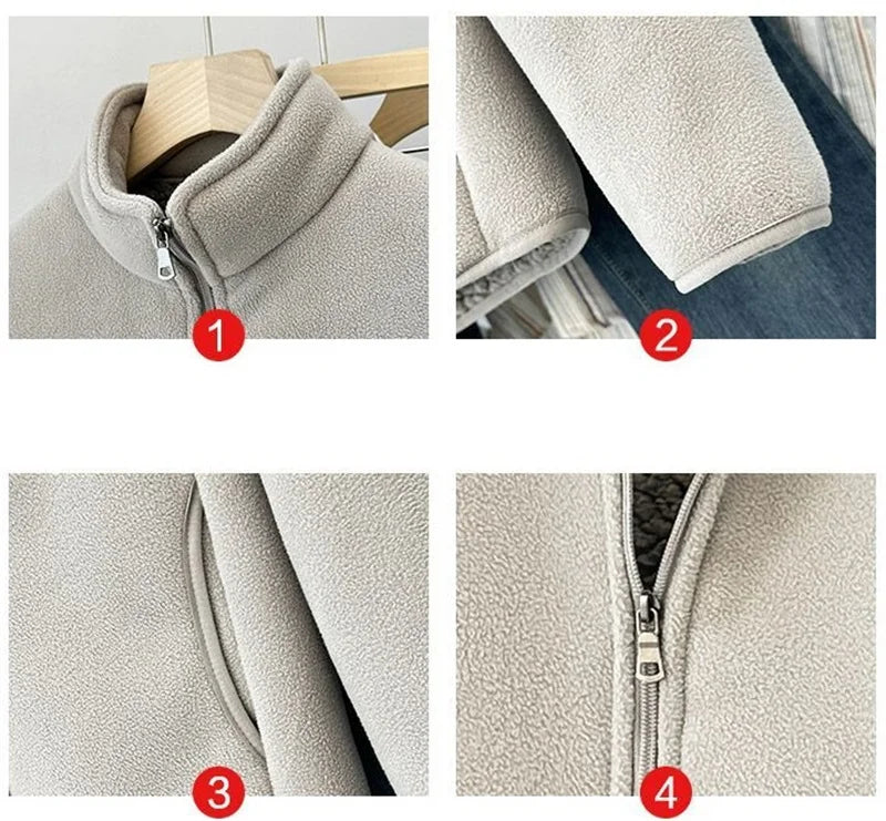 2025 Fashion Polar Fleece Sweatshirt Women's Stand-up Collar Short Coat Autumn Winter Zipper-up Thicken Jacket Lady Warm Tops