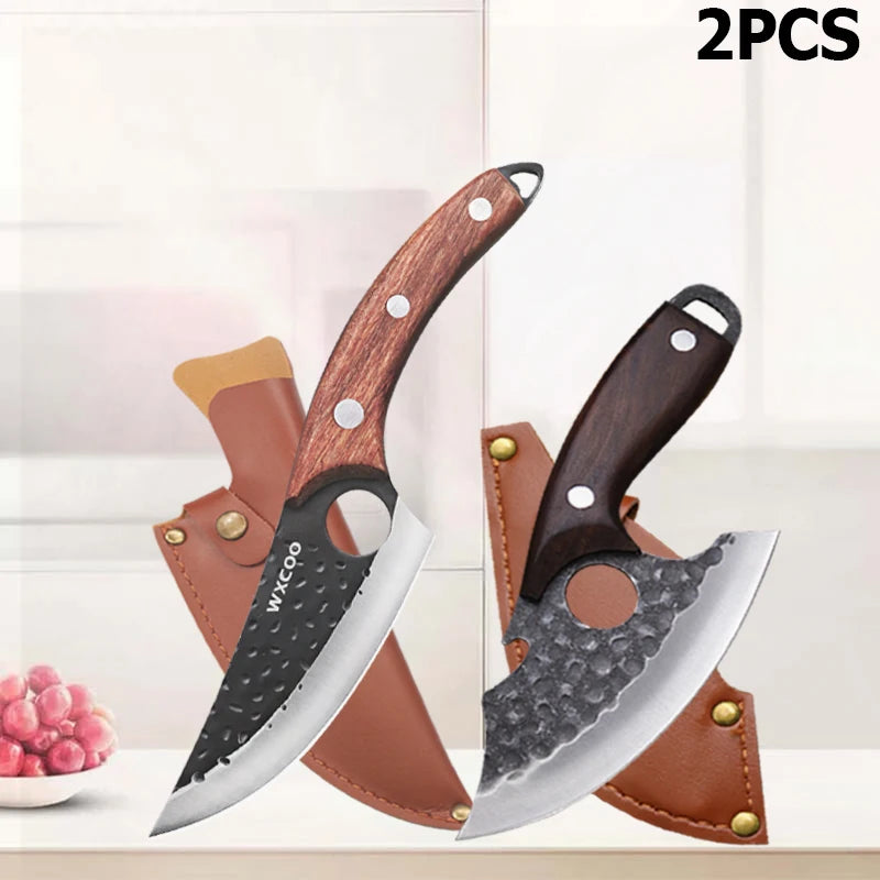WXCOO Kitchen Knife Hand-Forged Boning Knife for Fish Meat Cutting Stainless Steel Barbecue Knife Houshold Cooking Accessories