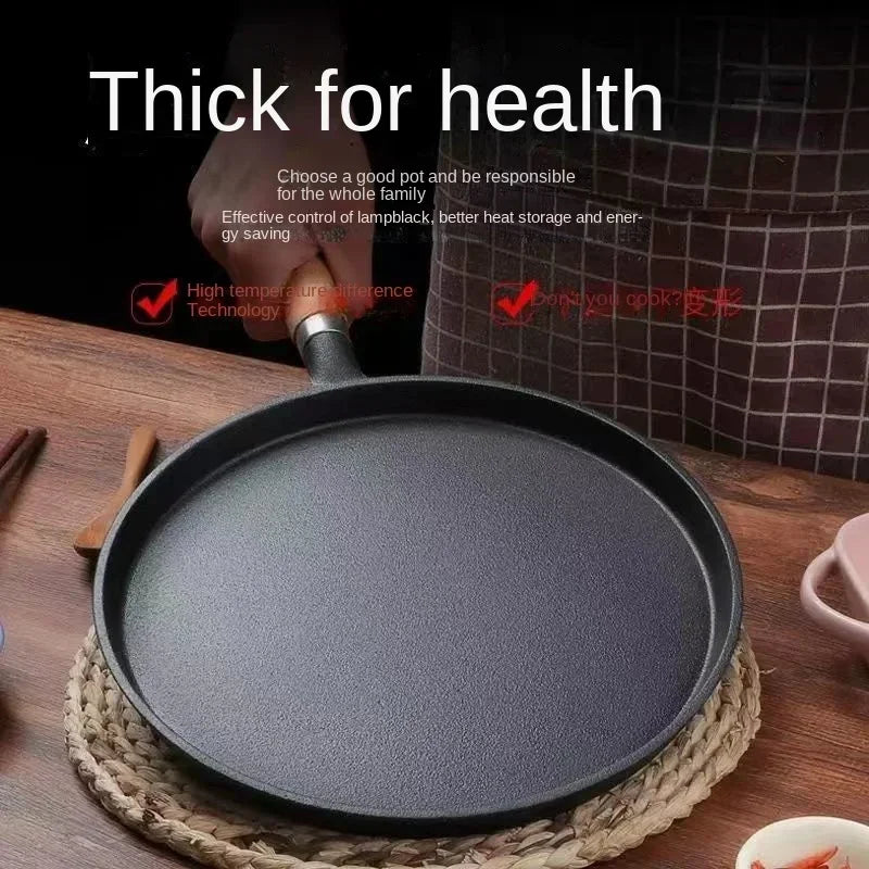 20/23/26cm Cast Iron Flat Pan, Household Uncoated Pancake Pan, Hand-held Pancake, Non-stick Pancake, Kitchen Baking Tool