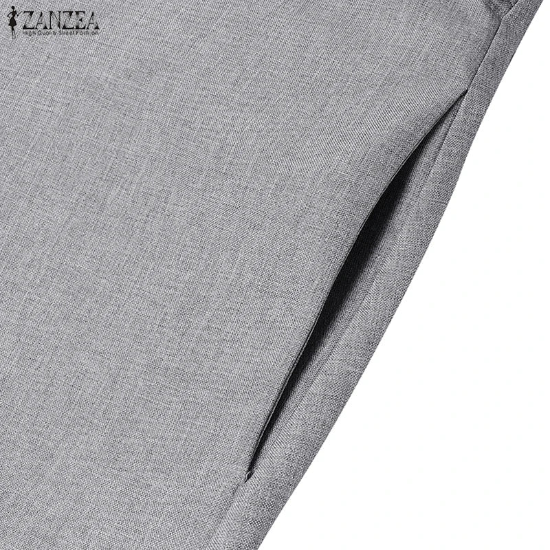 ZANZEA Autumn Dress Women Long Sleeve Elegant Office Sundress Casual Solid Color Vestidos 2025 European Style Asymmetrical Robe