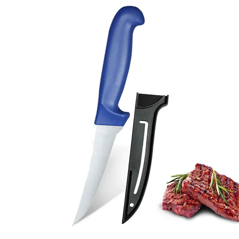 Professional Kitchen Knives Fillet Boning Knife for Fish Meat Cleaver Butcher Knife Stainless Steel Chef Knife with Cover
