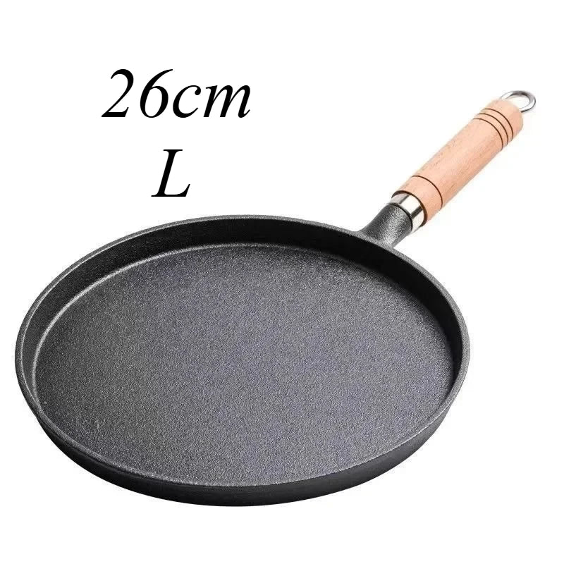 20/23/26cm Cast Iron Flat Pan, Household Uncoated Pancake Pan, Hand-held Pancake, Non-stick Pancake, Kitchen Baking Tool