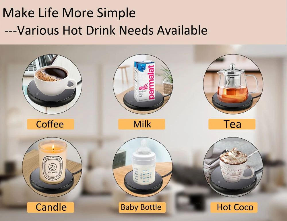 Mug Warmer USB Cup Heater Coffee Cup Heating Pad Electic Milk Tea Thermostatic Coasters Cup Warmer Mug Warmer for Office Home