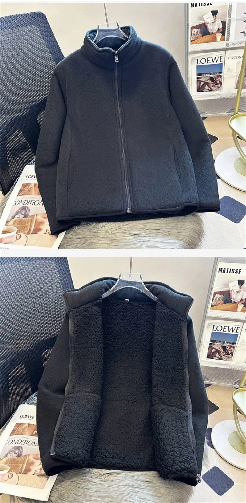 2025 Fashion Polar Fleece Sweatshirt Women's Stand-up Collar Short Coat Autumn Winter Zipper-up Thicken Jacket Lady Warm Tops