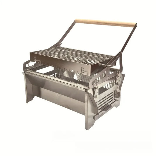 Portable Charcoal BBQ Grill Detachable Flip Outdoor Rotating Barbecue Rack