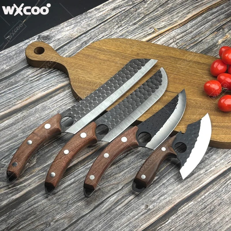 WXCOO Kitchen Knife Hand-Forged Boning Knife for Fish Meat Cutting Stainless Steel Barbecue Knife Houshold Cooking Accessories
