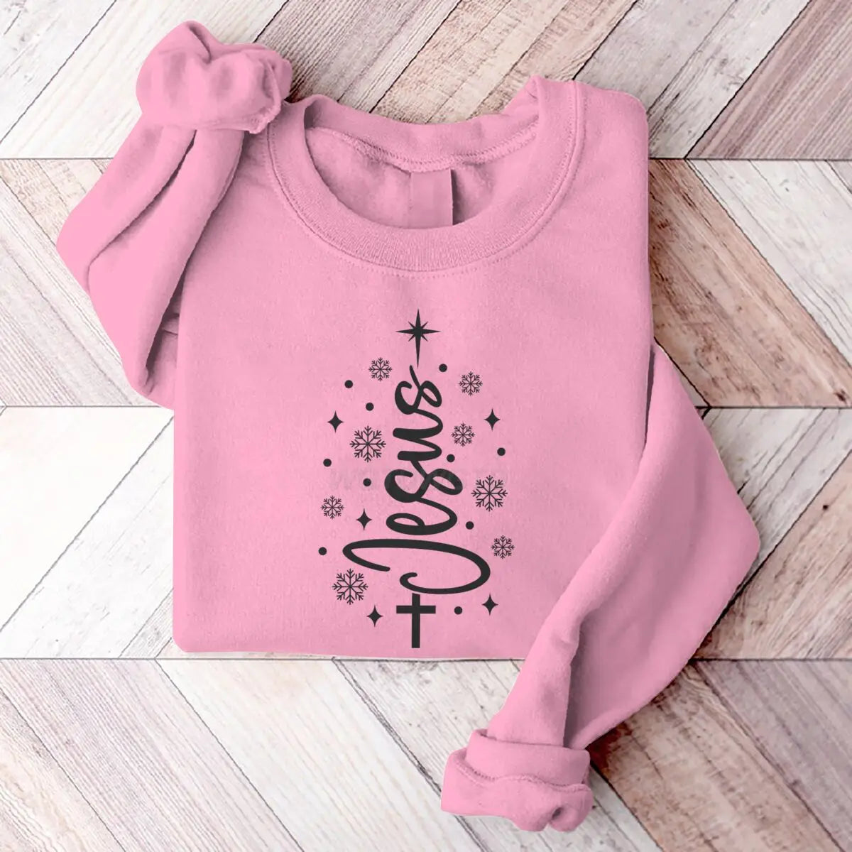 Jesus Christmas Tree Men Women Sweatshirt Christian Christmas Cross Graphic Men's Women's Sweater Festive Holiday Casual Sweater