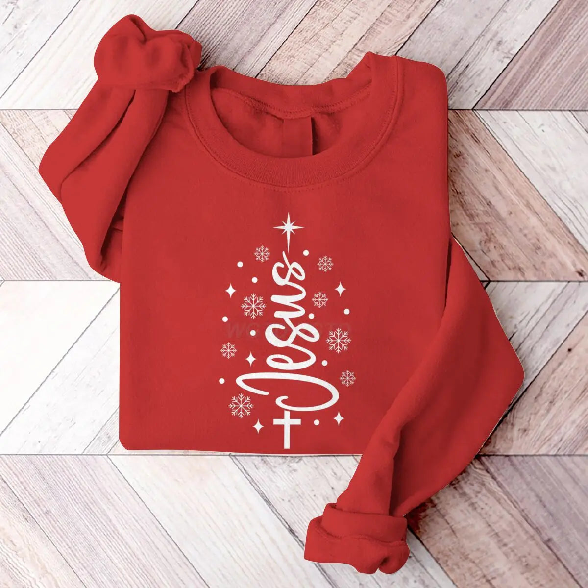 Jesus Christmas Tree Men Women Sweatshirt Christian Christmas Cross Graphic Men's Women's Sweater Festive Holiday Casual Sweater