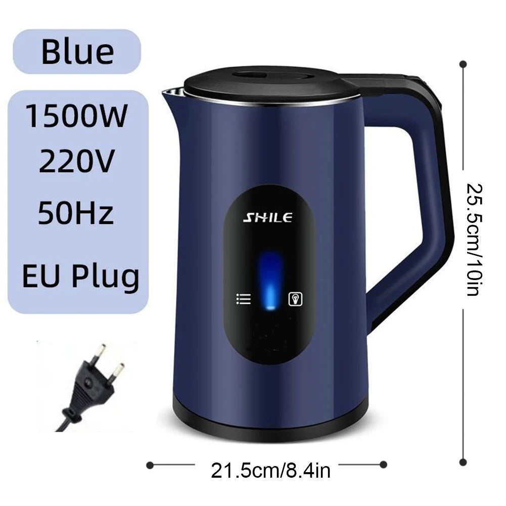 2.2L 1500W Water Boiler Stainless Steel Fast Boil Electric Kettle Hot Multifunctional Boil Water Pot For Home Making Tea Coffee