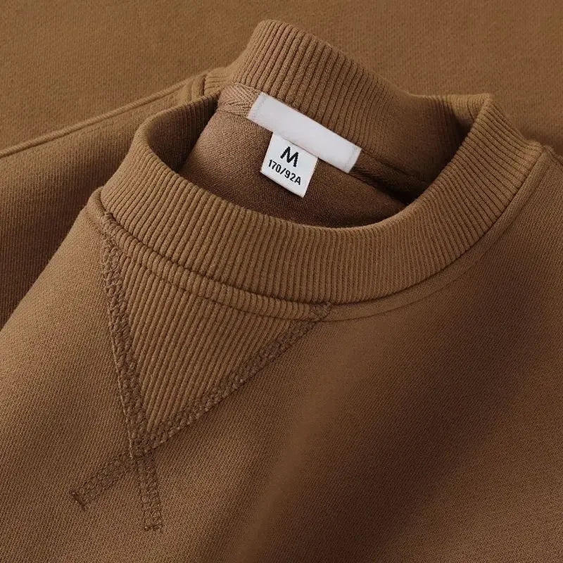 Unisex round Neck Sweatshirt Pure Color American Sle Spring Autumn Casual Jacket Loose Fit Cotton Polyester Easy Care