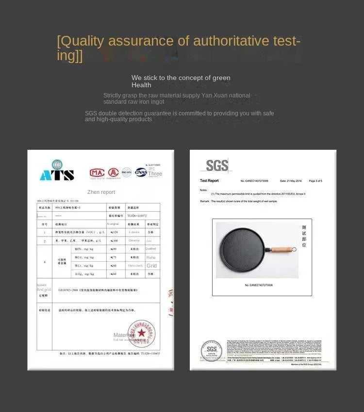 20/23/26cm Cast Iron Flat Pan, Household Uncoated Pancake Pan, Hand-held Pancake, Non-stick Pancake, Kitchen Baking Tool