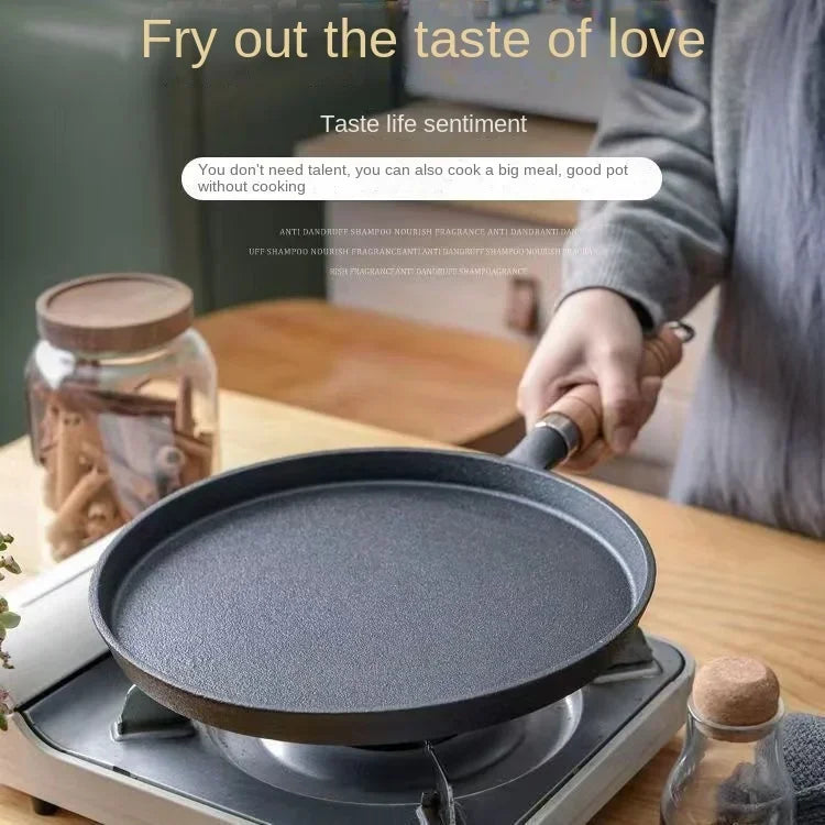 20/23/26cm Cast Iron Flat Pan, Household Uncoated Pancake Pan, Hand-held Pancake, Non-stick Pancake, Kitchen Baking Tool