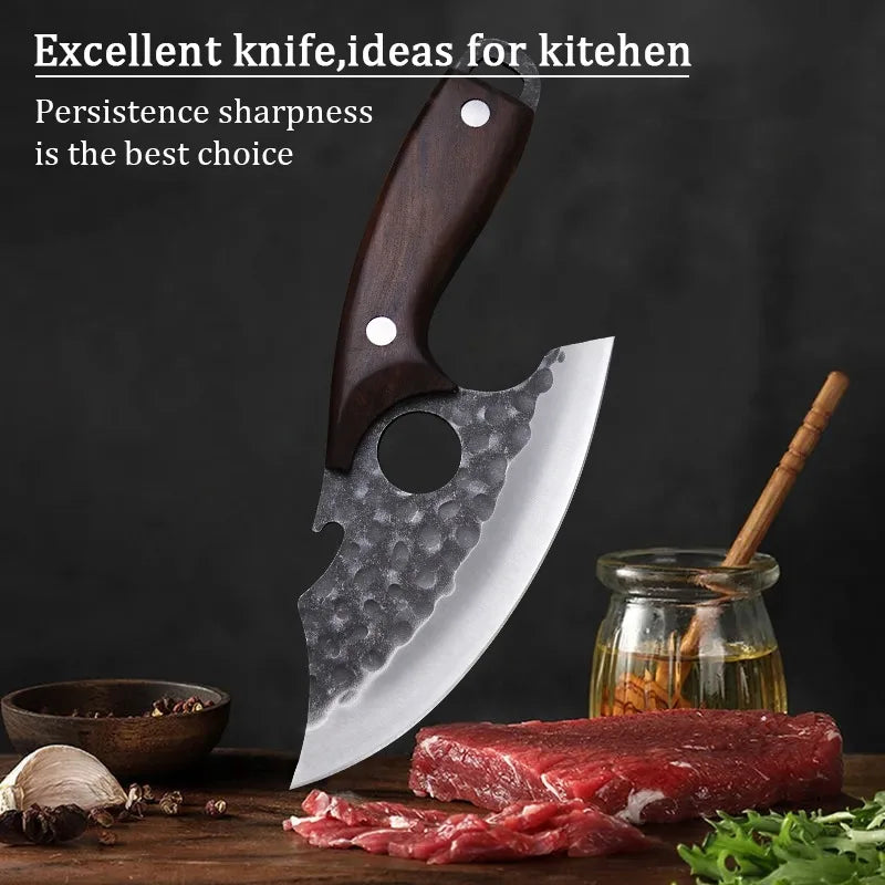 WXCOO Kitchen Knife Hand-Forged Boning Knife for Fish Meat Cutting Stainless Steel Barbecue Knife Houshold Cooking Accessories