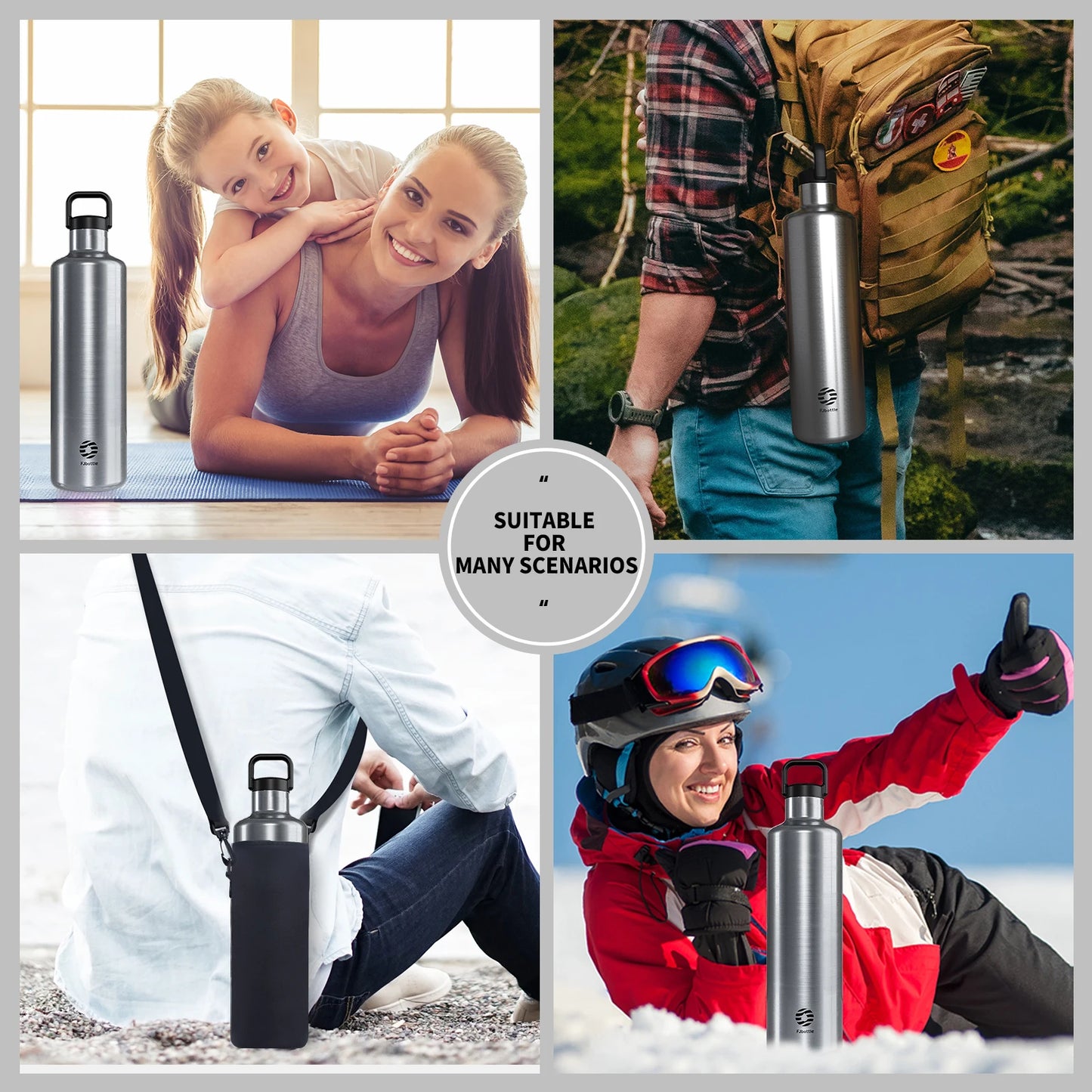 FEIJIAN 1750ml Large-capacity thermos cup Stainless Steel Thermos Bottle with Portable cloth bag