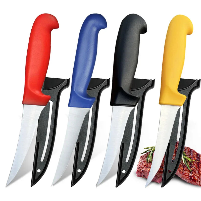 Professional Kitchen Knives Fillet Boning Knife for Fish Meat Cleaver Butcher Knife Stainless Steel Chef Knife with Cover