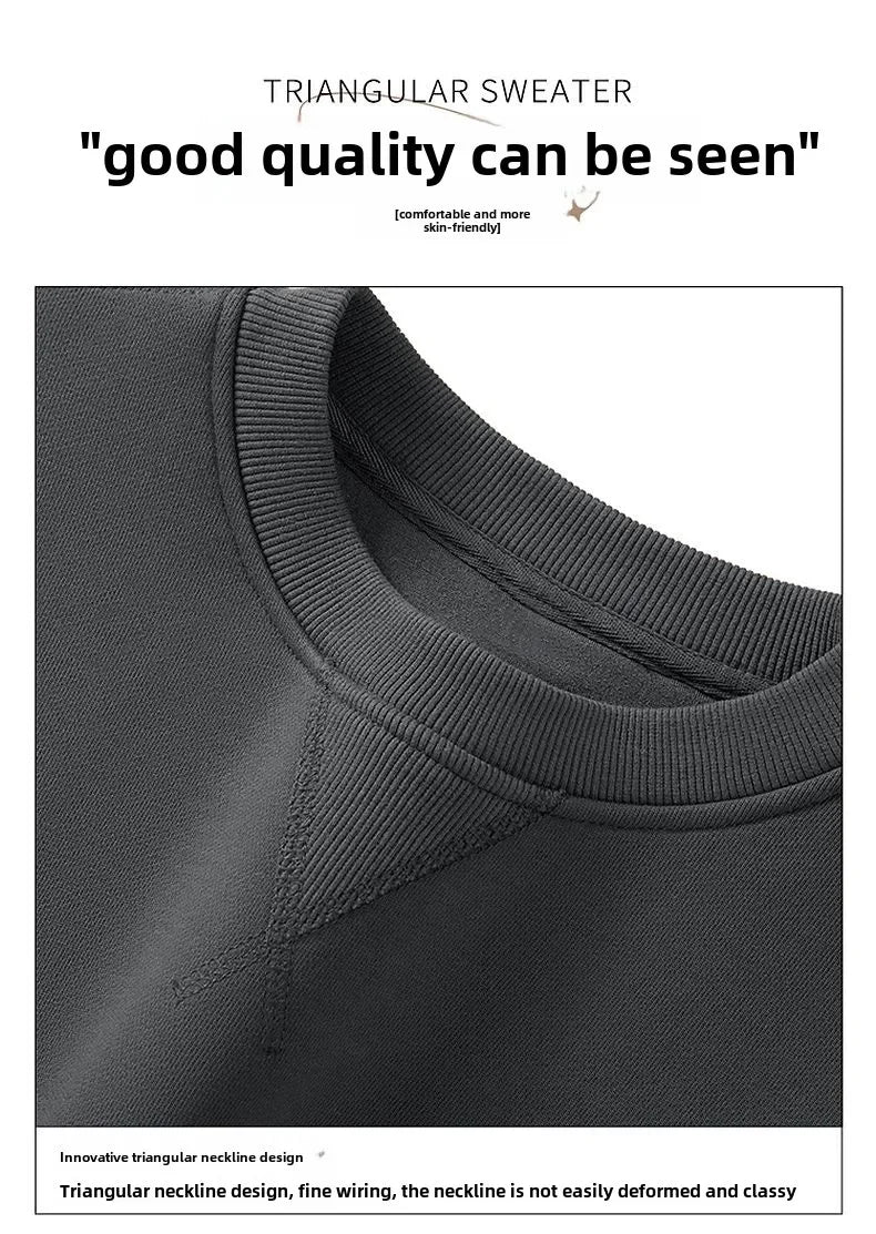 Unisex round Neck Sweatshirt Pure Color American Sle Spring Autumn Casual Jacket Loose Fit Cotton Polyester Easy Care