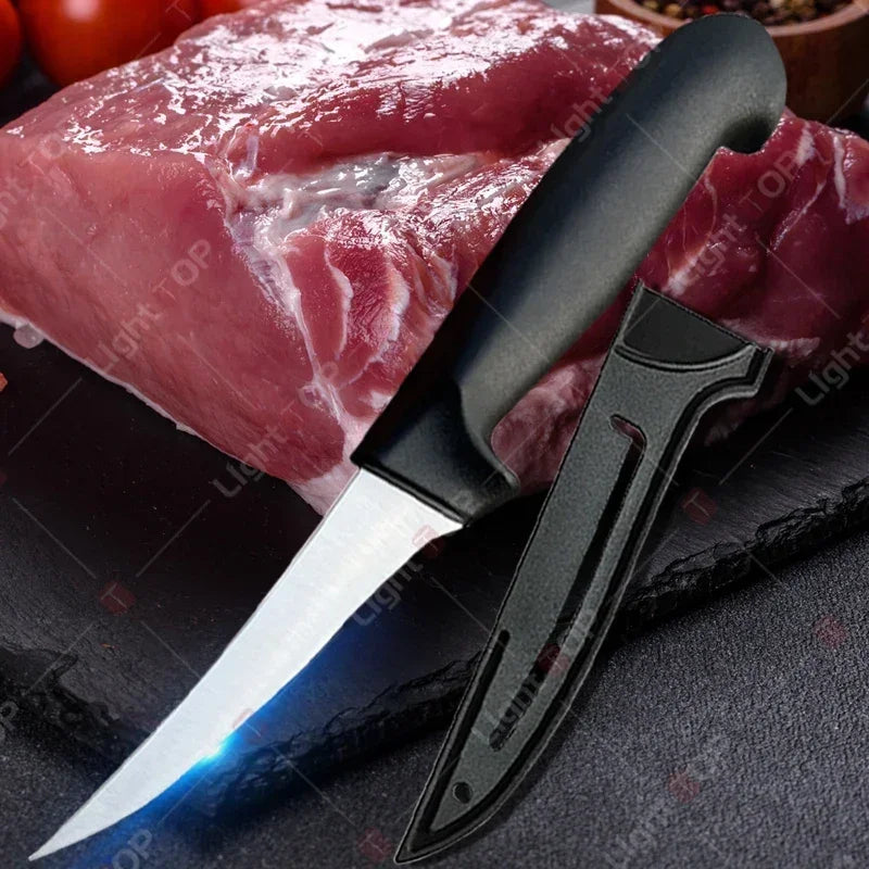 Professional Kitchen Knives Fillet Boning Knife for Fish Meat Cleaver Butcher Knife Stainless Steel Chef Knife with Cover