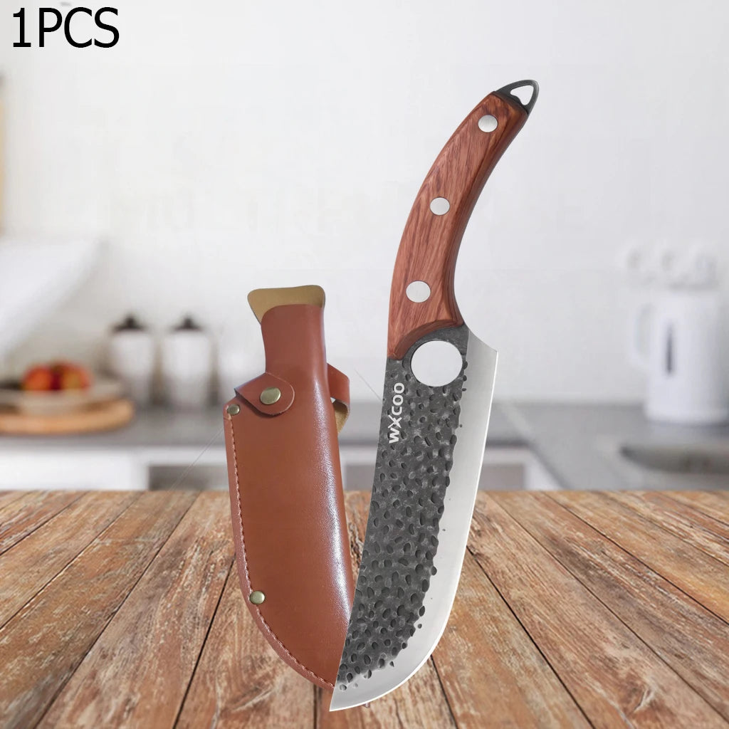 WXCOO Kitchen Knife Hand-Forged Boning Knife for Fish Meat Cutting Stainless Steel Barbecue Knife Houshold Cooking Accessories