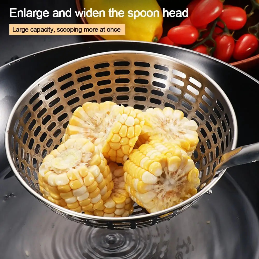 Stainless Steel Colander Long Handle Oil Frying Kitchen Fried Food Net Sieve Tool Spoon Leaky Spoon Household Cooking Tool