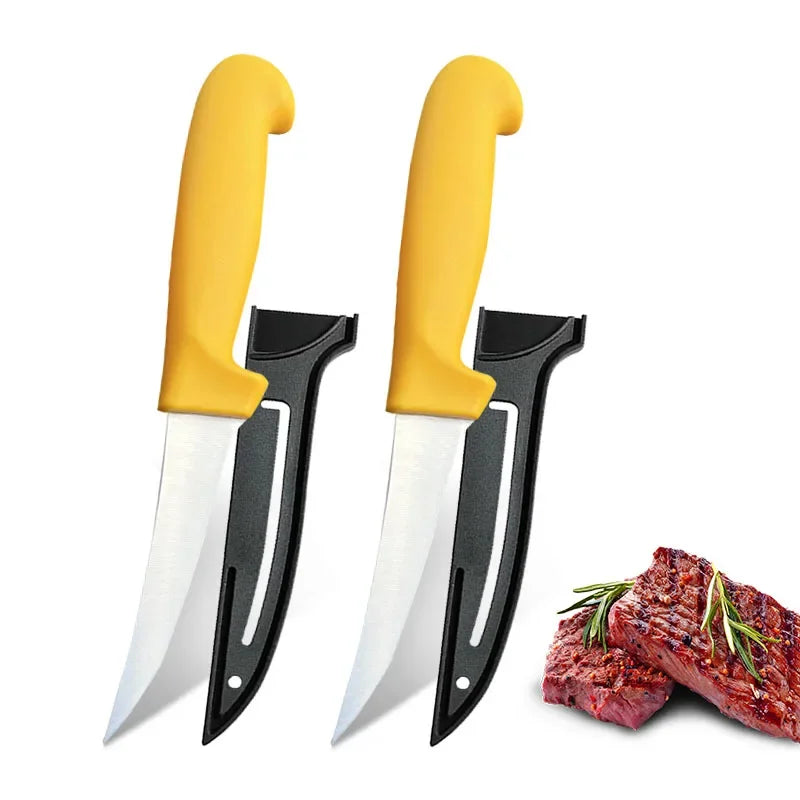 Professional Kitchen Knives Fillet Boning Knife for Fish Meat Cleaver Butcher Knife Stainless Steel Chef Knife with Cover
