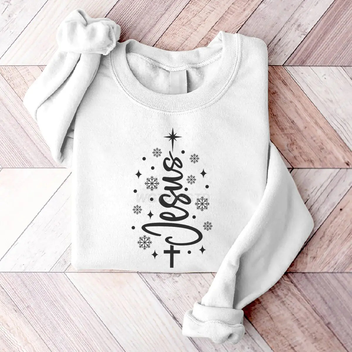 Jesus Christmas Tree Men Women Sweatshirt Christian Christmas Cross Graphic Men's Women's Sweater Festive Holiday Casual Sweater