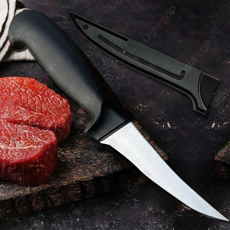 Professional Kitchen Knives Fillet Boning Knife for Fish Meat Cleaver Butcher Knife Stainless Steel Chef Knife with Cover