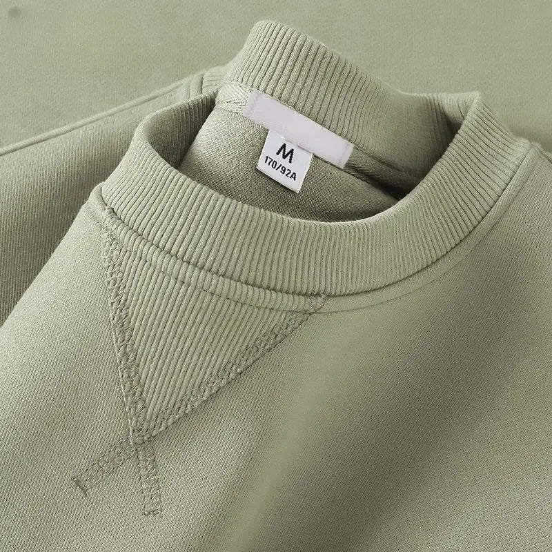 Unisex round Neck Sweatshirt Pure Color American Sle Spring Autumn Casual Jacket Loose Fit Cotton Polyester Easy Care