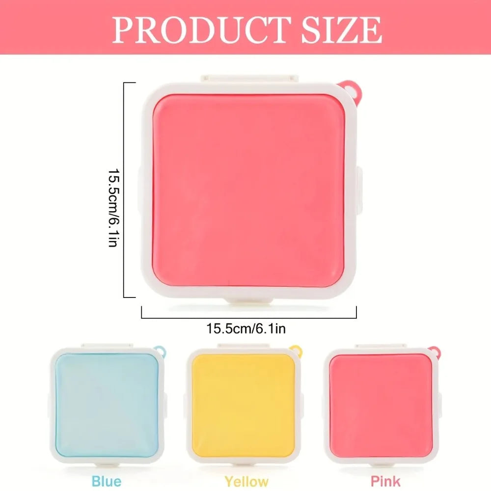 Silicone Sandwich Storage Box Sandwich Containers Heated Snap Off for Fruit Salad Snacks Food Lunch Box for Picnic Travel