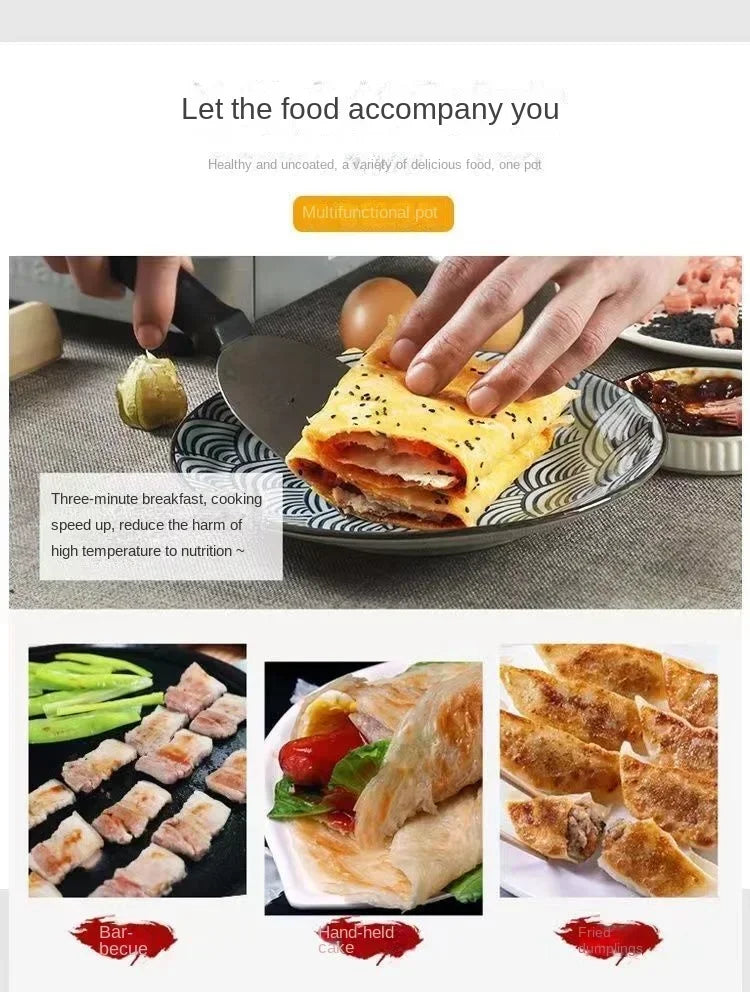 20/23/26cm Cast Iron Flat Pan, Household Uncoated Pancake Pan, Hand-held Pancake, Non-stick Pancake, Kitchen Baking Tool