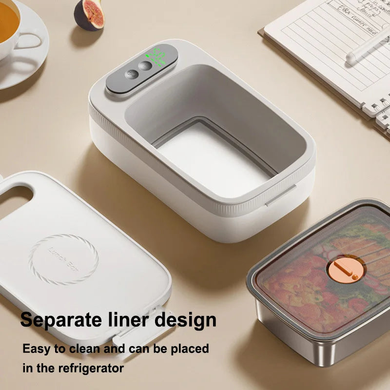Constant Temperature Electric Lunch Box 14000mAh 1L Large Capacity Electric Lunch Box 304 Stainless Steel Insulation Lunch Box