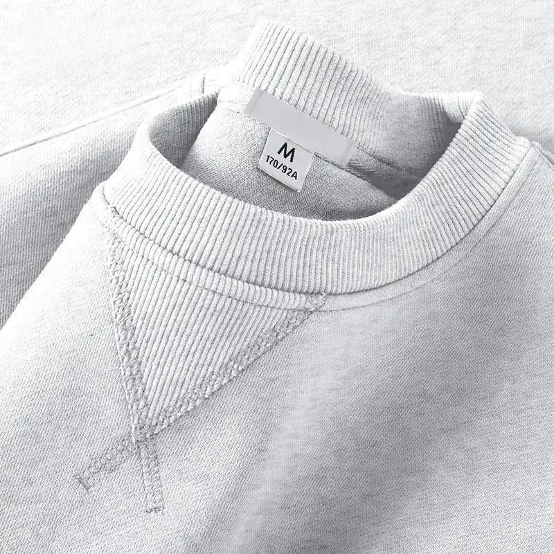 Unisex round Neck Sweatshirt Pure Color American Sle Spring Autumn Casual Jacket Loose Fit Cotton Polyester Easy Care