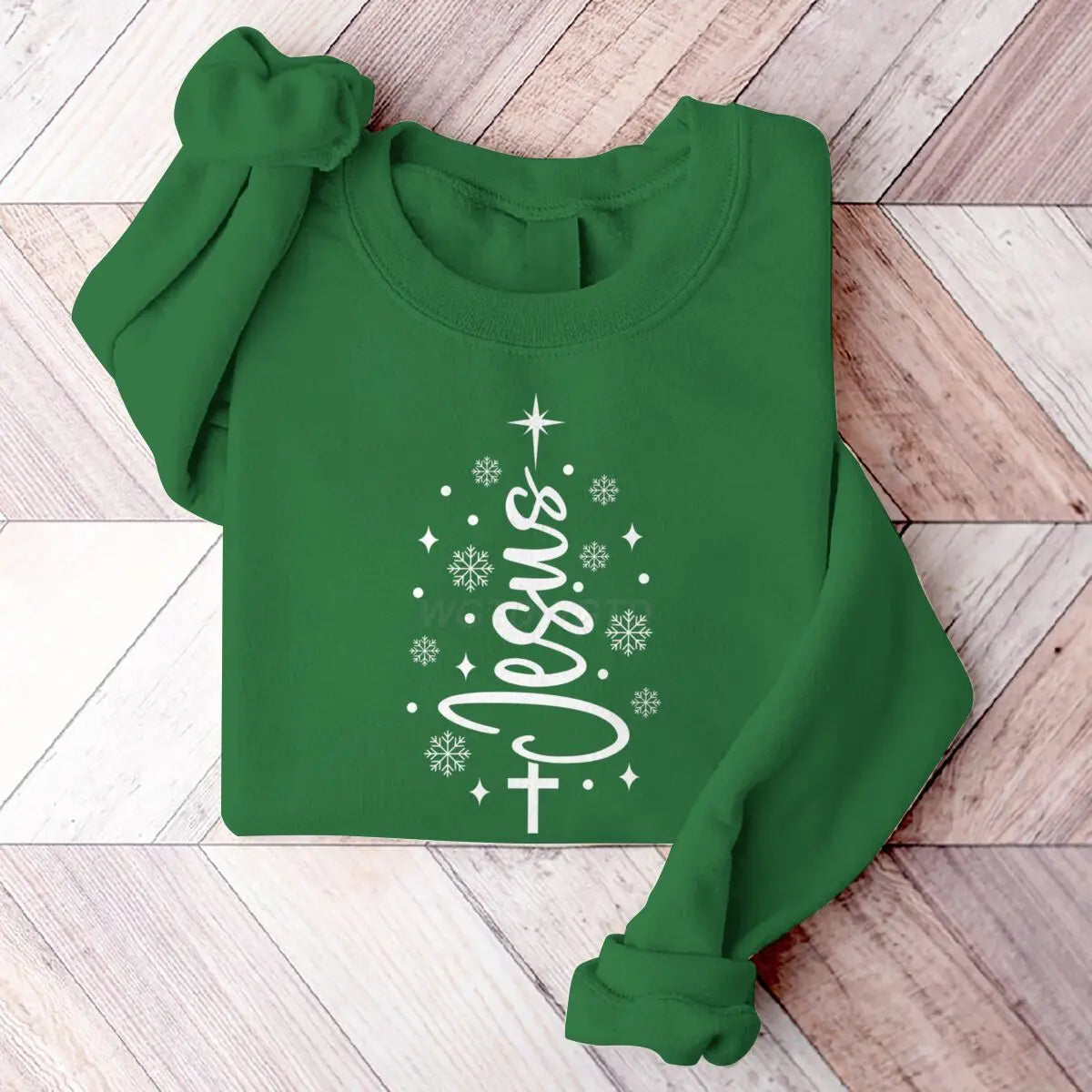 Jesus Christmas Tree Men Women Sweatshirt Christian Christmas Cross Graphic Men's Women's Sweater Festive Holiday Casual Sweater