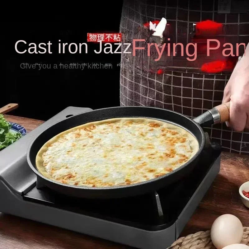 20/23/26cm Cast Iron Flat Pan, Household Uncoated Pancake Pan, Hand-held Pancake, Non-stick Pancake, Kitchen Baking Tool
