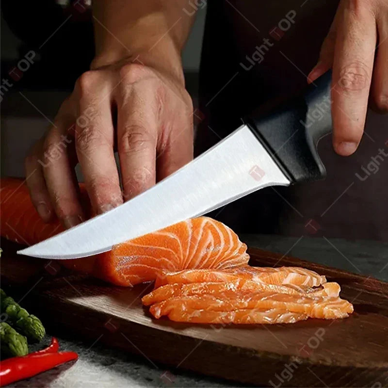Professional Kitchen Knives Fillet Boning Knife for Fish Meat Cleaver Butcher Knife Stainless Steel Chef Knife with Cover