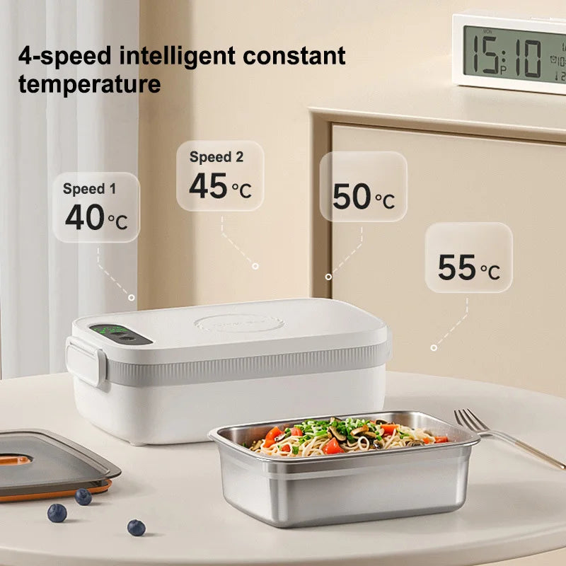 Constant Temperature Electric Lunch Box 14000mAh 1L Large Capacity Electric Lunch Box 304 Stainless Steel Insulation Lunch Box