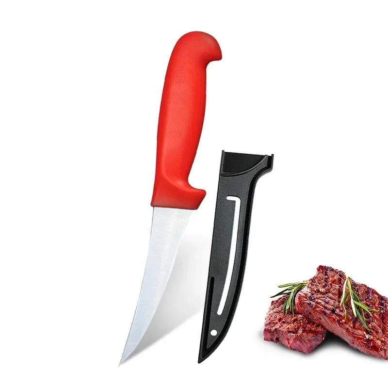 Professional Kitchen Knives Fillet Boning Knife for Fish Meat Cleaver Butcher Knife Stainless Steel Chef Knife with Cover