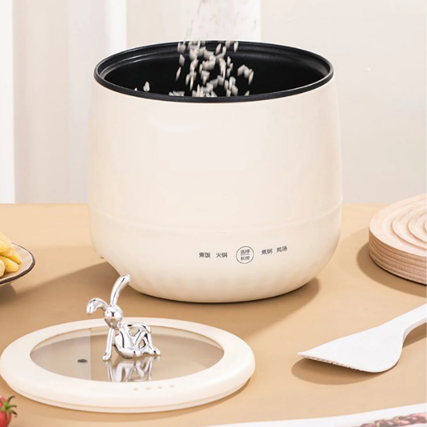 Mini Rice Cooker 1.8L Non Stick Smart Electric Rice Cooker for Grain Soup Porridge Stews