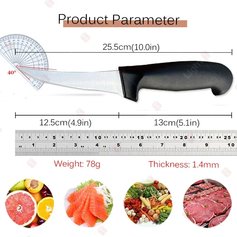 Professional Kitchen Knives Fillet Boning Knife for Fish Meat Cleaver Butcher Knife Stainless Steel Chef Knife with Cover