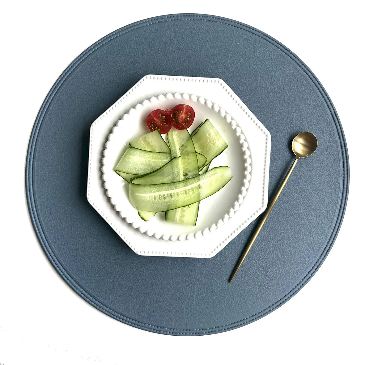 1/2/6PCS Black Round Placemats Set Luxury Shaped Fuax Leather PU Coffe Table Mat Cafe Pad Christmas Decor Kitchen Accessories
