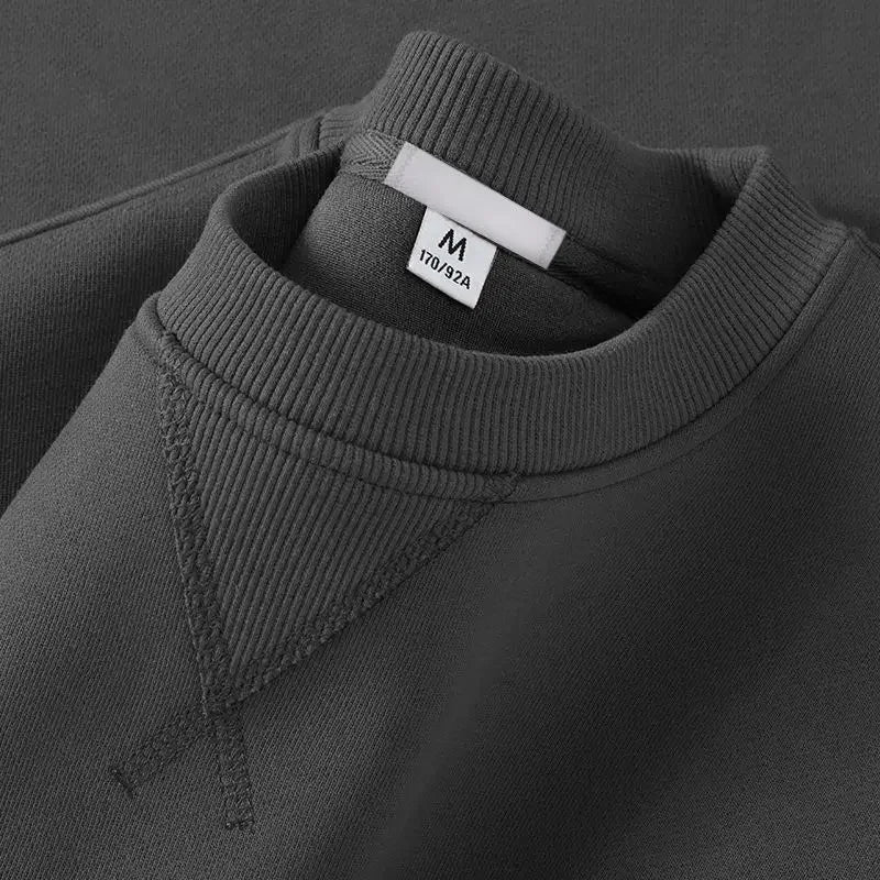 Unisex round Neck Sweatshirt Pure Color American Sle Spring Autumn Casual Jacket Loose Fit Cotton Polyester Easy Care