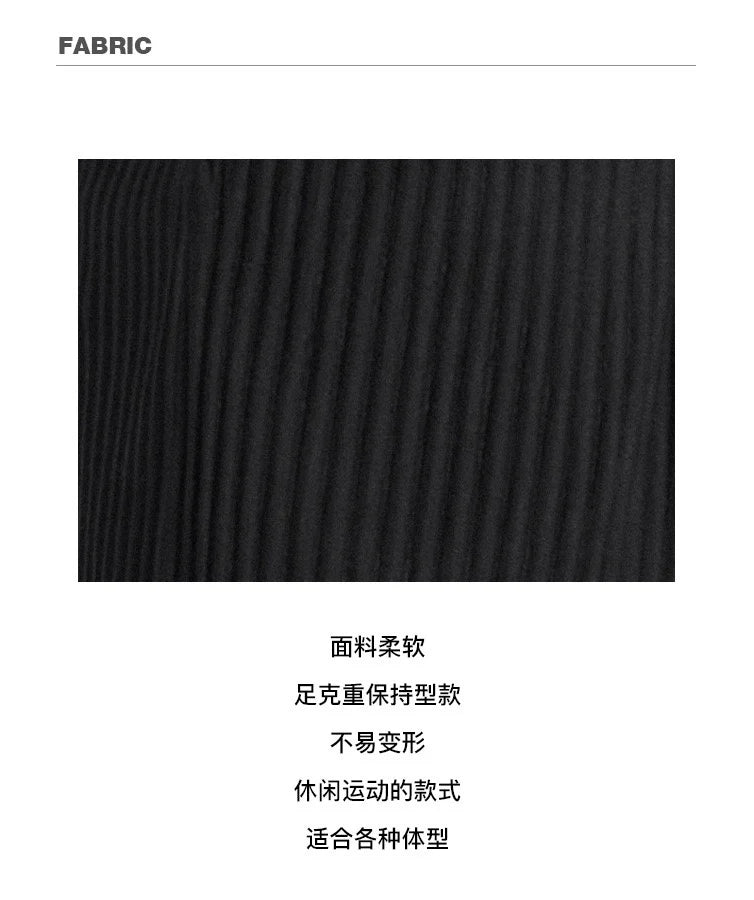 Pleats Pleated Original Short-sleeved Shirt Men's Short-sleeved Blouse 2024 Spring And Summer Loose Casual Jacket Solid Color