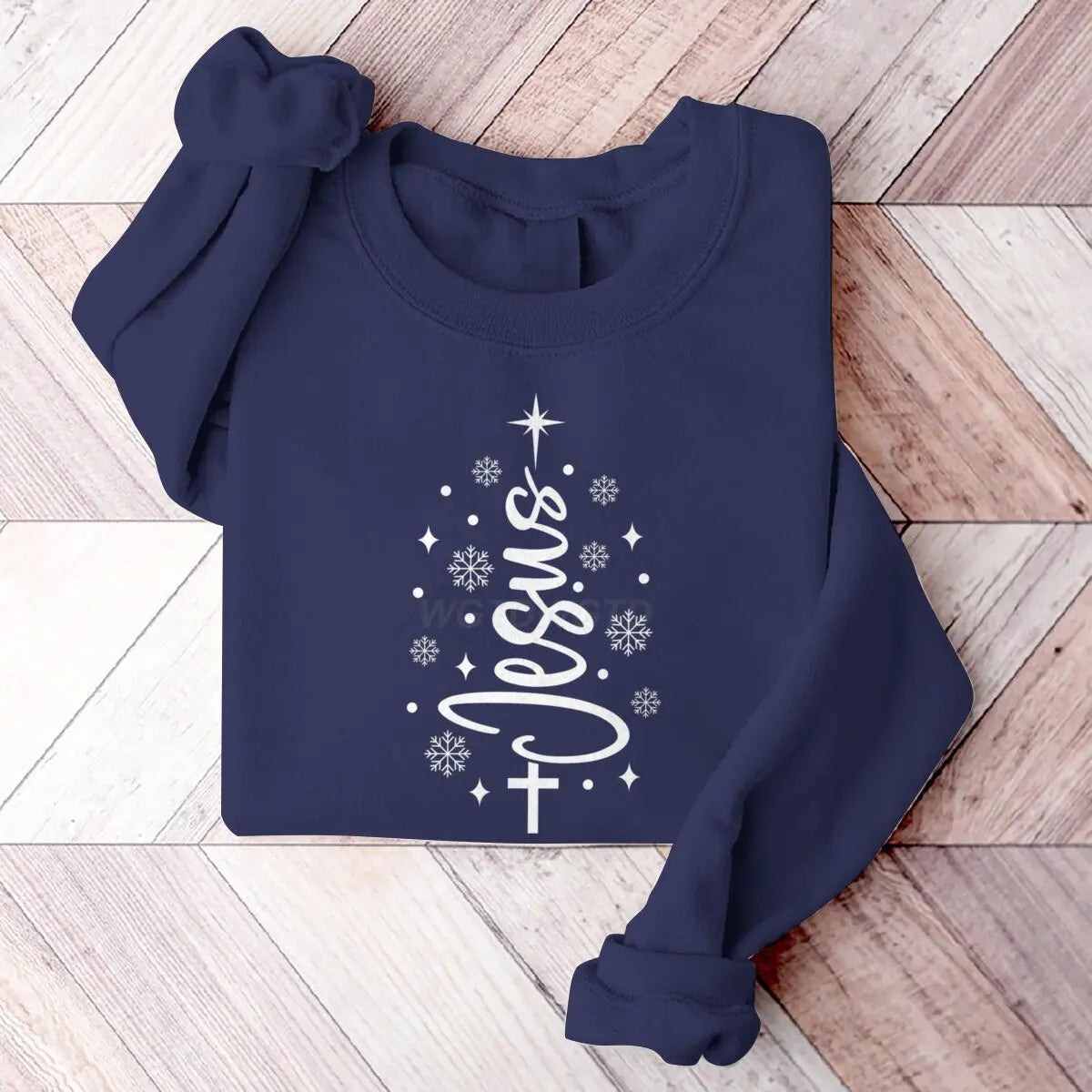 Jesus Christmas Tree Men Women Sweatshirt Christian Christmas Cross Graphic Men's Women's Sweater Festive Holiday Casual Sweater